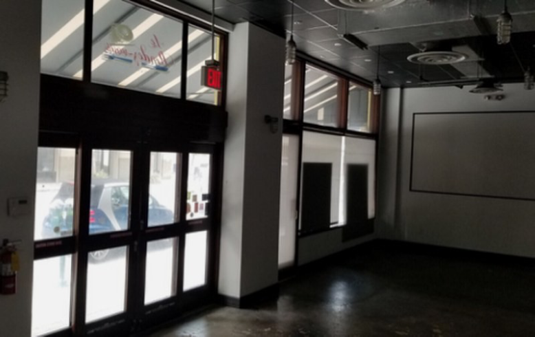 Modern space with concrete floors