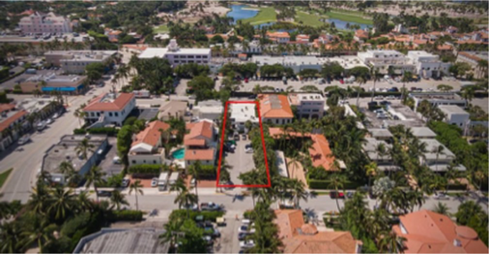 Residential area with palm trees