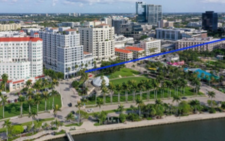 High-rise buildings near waterfront park