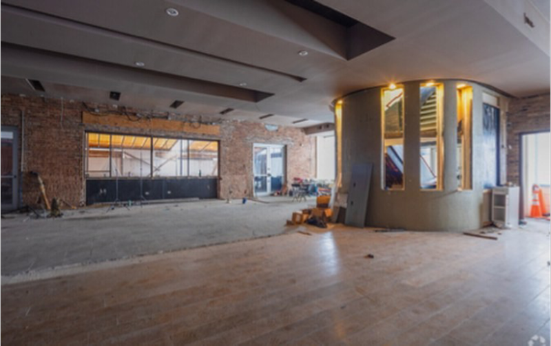 Modern construction site with round structure
