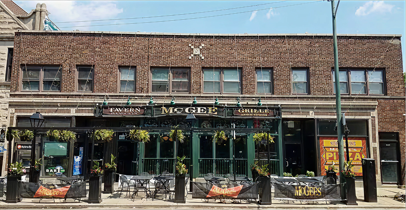 Historic pub on urban street