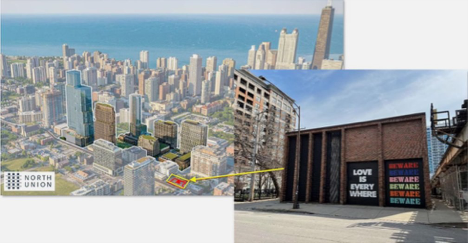 Urban development project overview and mural