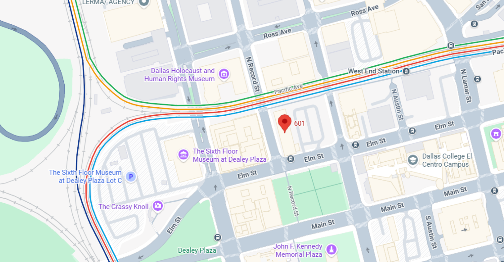 Map of Dealey Plaza and Sixth Floor Museum