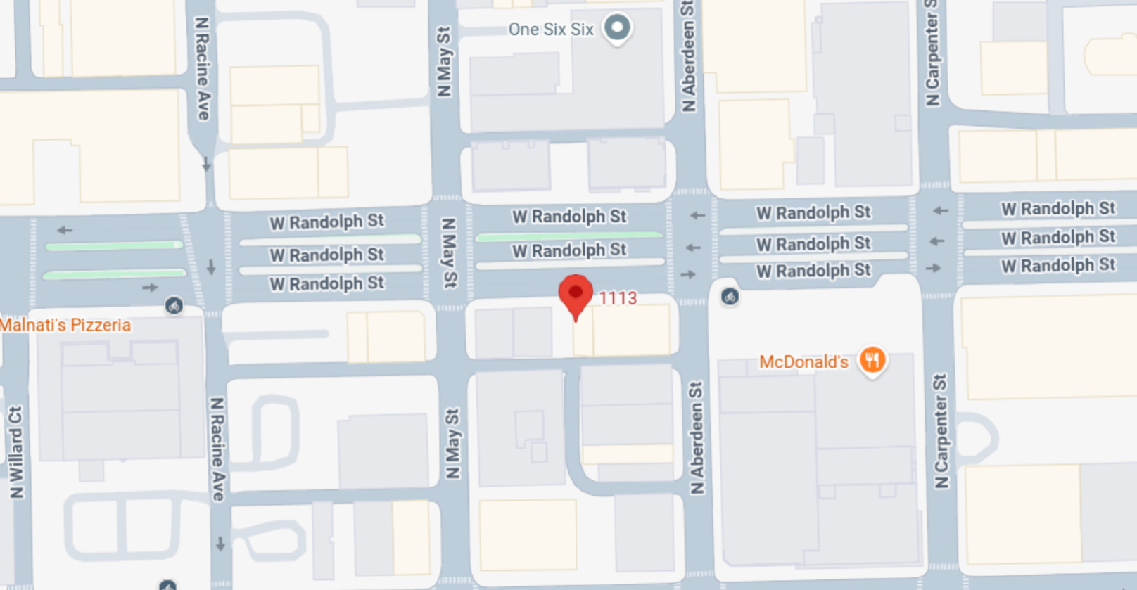 Map showing red location pin at 1113