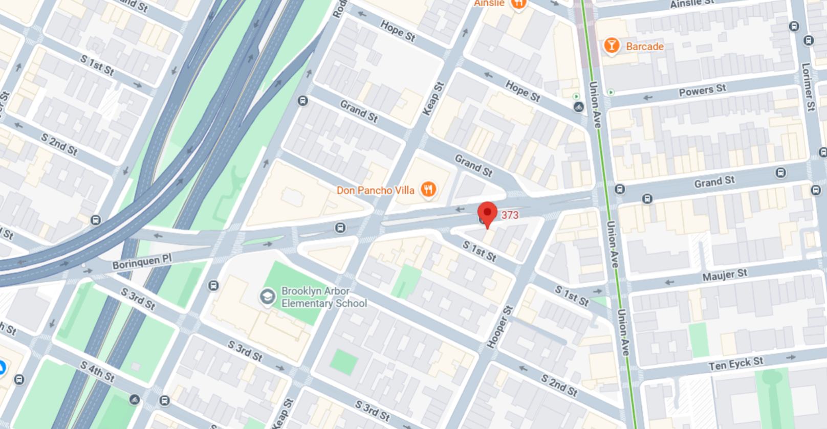 Neighborhood map with red location pin